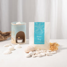 Load image into Gallery viewer, Packet of Island Aura wax melts and ceramic burner