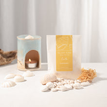 Load image into Gallery viewer, Packet of Island Aura wax melts and ceramic burner